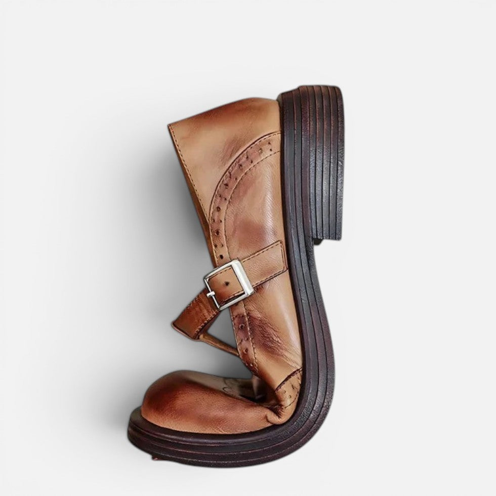 Orthopädische Mary Jane Schuhe mit Riemen und Lochmuster