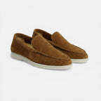 Herre Loafer Slip-On Mokkasin Ruskind-look