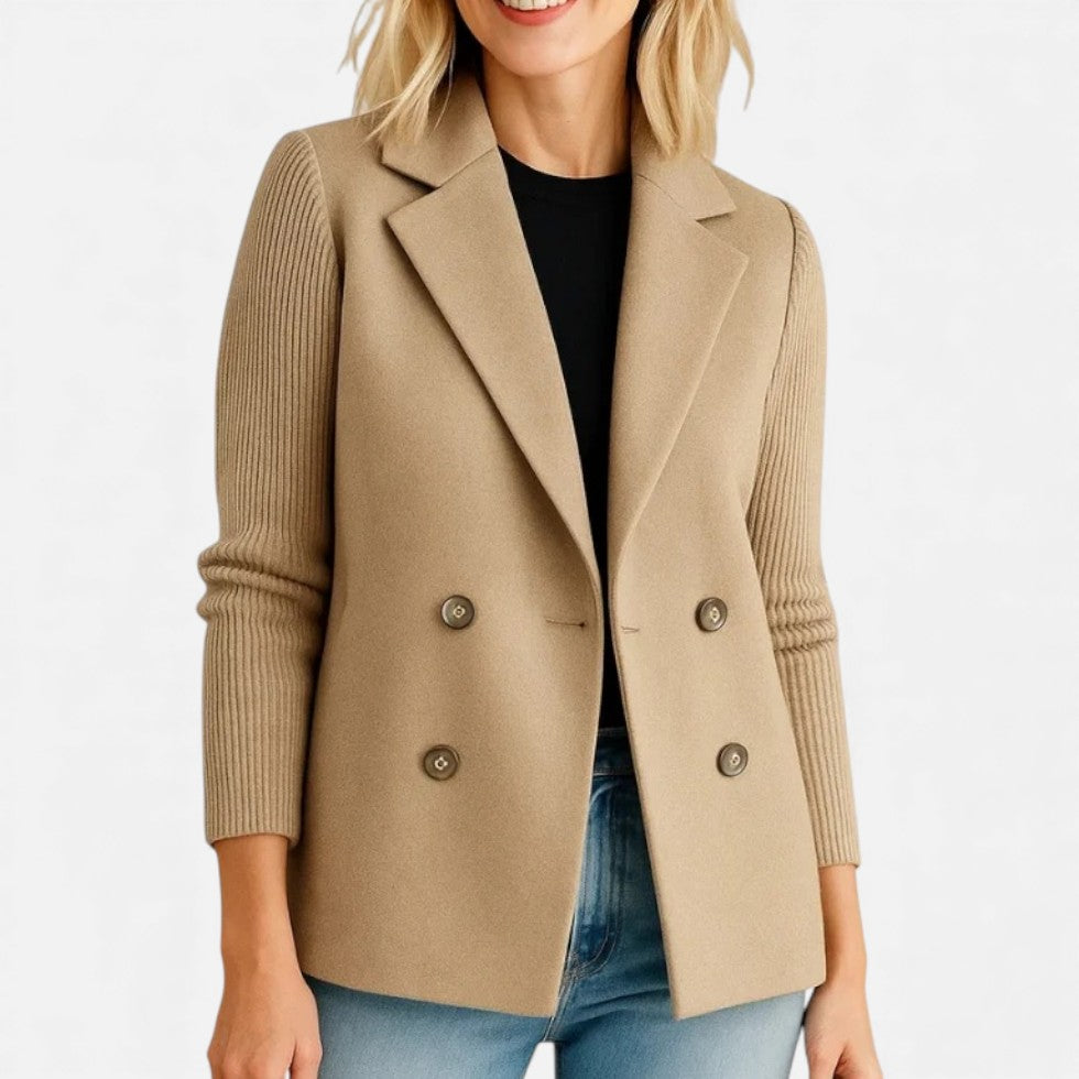 Damen Strickblazer mit Strukturärmeln