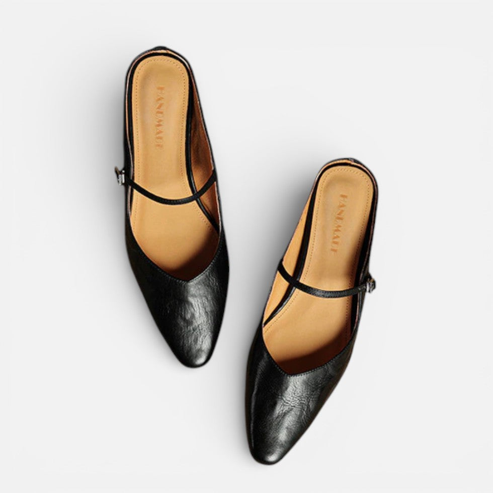 Damen Ballerinas mit Riemchen und flacher Sohle