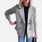 Damen Strickblazer mit Strukturärmeln