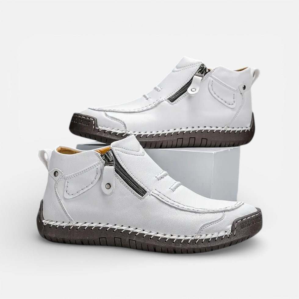 Herren Leder Freizeitschuhe mit Reißverschluss