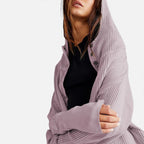 Damen Waffelstrick Kapuzenjacke