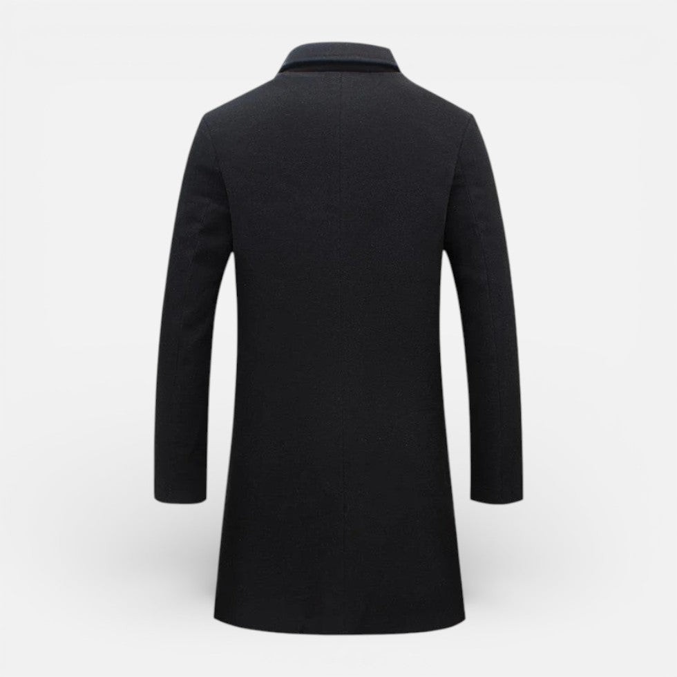 Herren Kurzmantel mit Stehkragen und Knopfverschluss