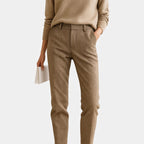 Damen Stoffhose mit Fischgrätenmuster