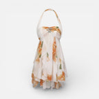 Kurzes Neckholderkleid mit Volants und Blumenmuster