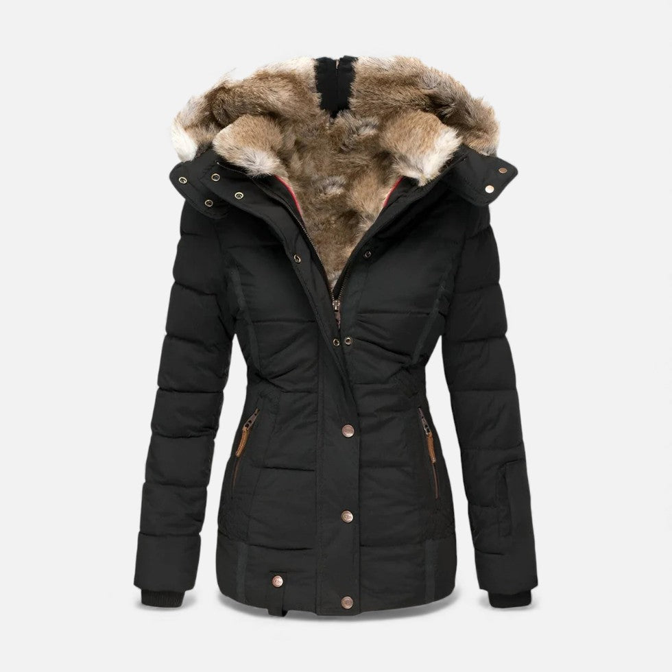 Damen Winterjacke mit Fellkapuze