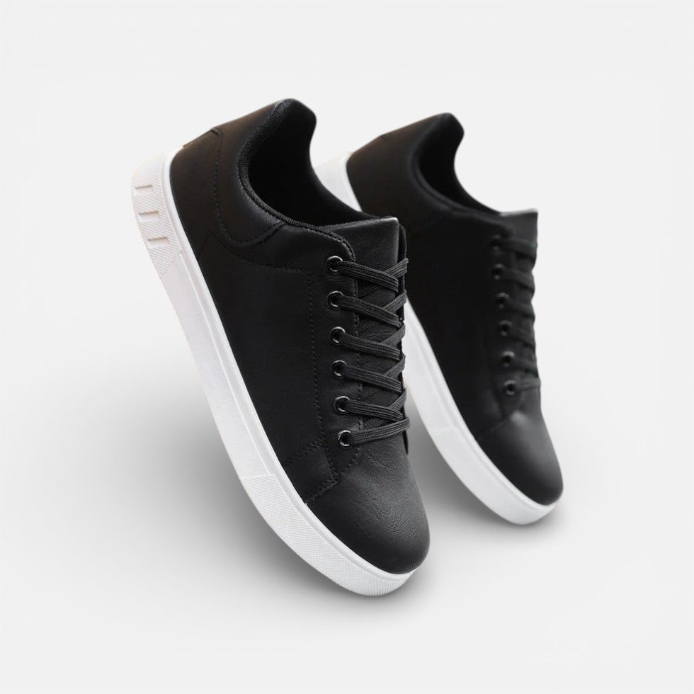 Herren Sneaker in Lederoptik mit Schnürung und flacher Sohle