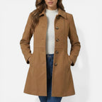 Damen Mantel mit Knopfleiste und tailliertem Schnitt