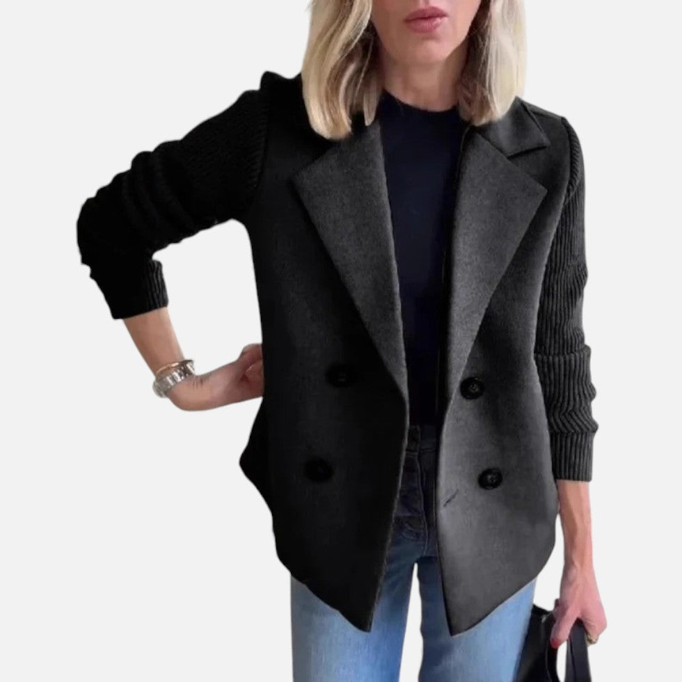 Damen Strickblazer mit Strukturärmeln