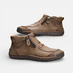 Herren Leder Freizeitschuhe mit Reißverschluss