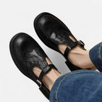 Damen Leder Slipper mit Schnalle