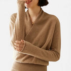 Damen Wickelpullover aus weichem Strick