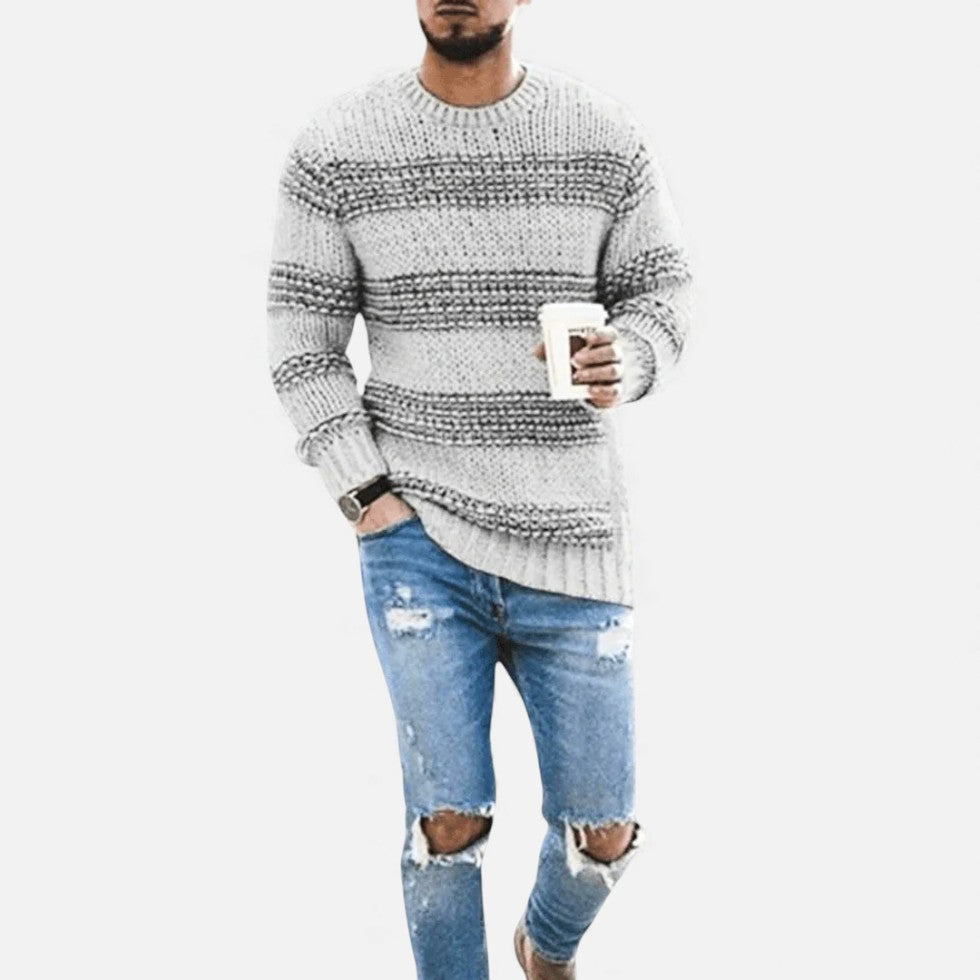Herren Gestreifter Strickpullover