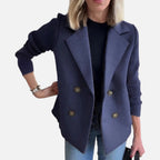 Damen Strickblazer mit Strukturärmeln
