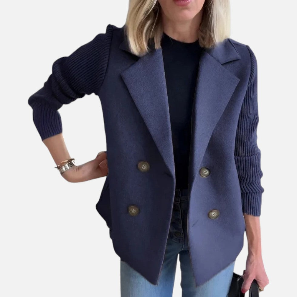 Damen Strickblazer mit Strukturärmeln