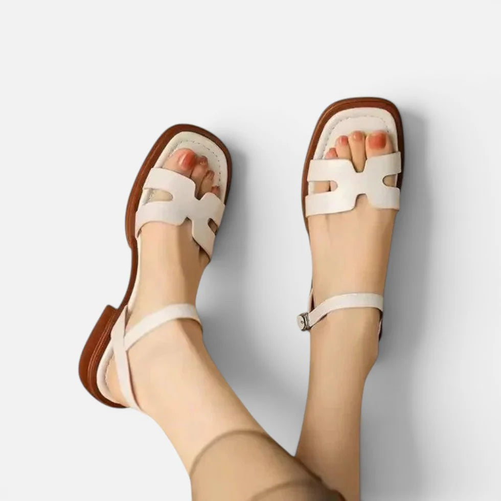 Orthopädische Sandalen Offene Zehen Knöchelriemen Flach