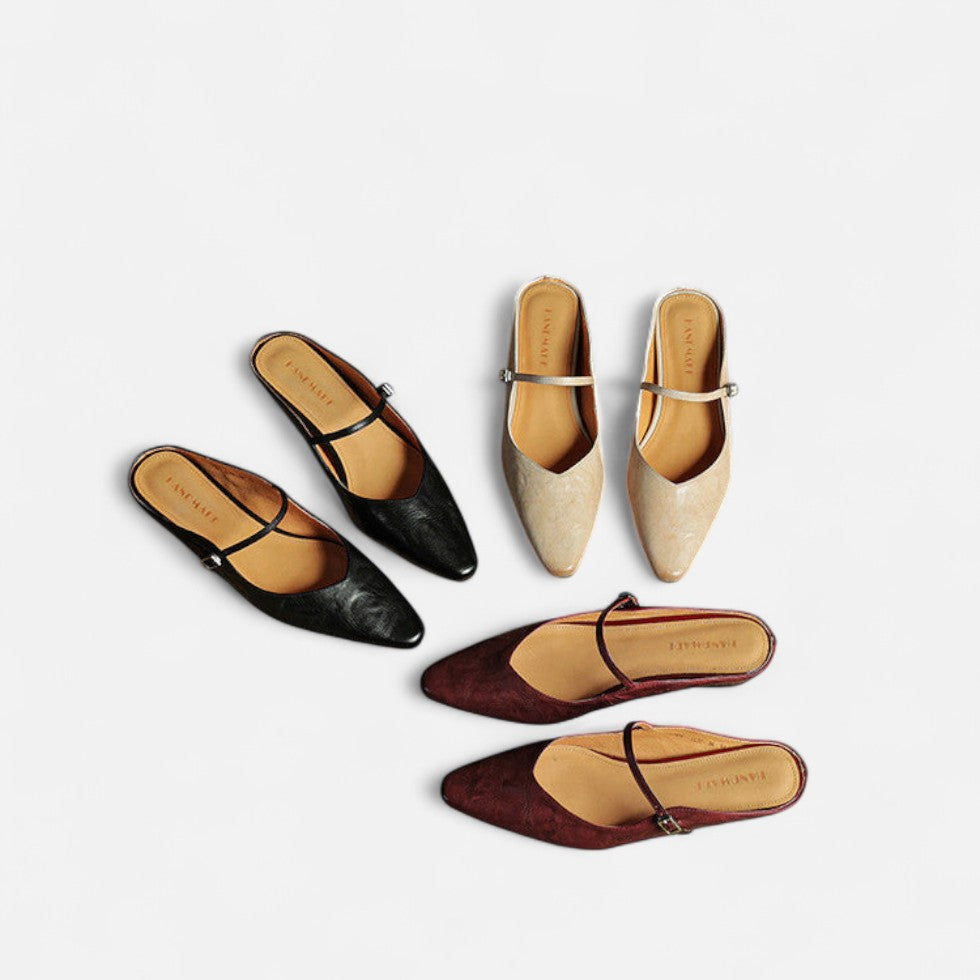 Mules mit Riemchen und spitzer Zehenpartie für Damen