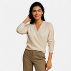 Damen Wickelpullover aus weichem Strick