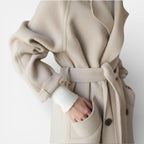 Damen Mantel mit Reverskragen und Knopfleiste