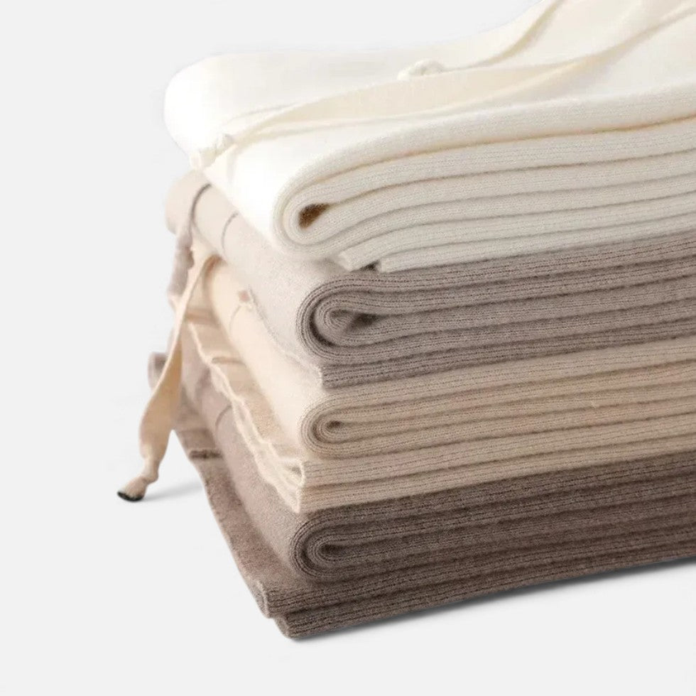 Damen Kaschmir Strickhose mit weitem Bein