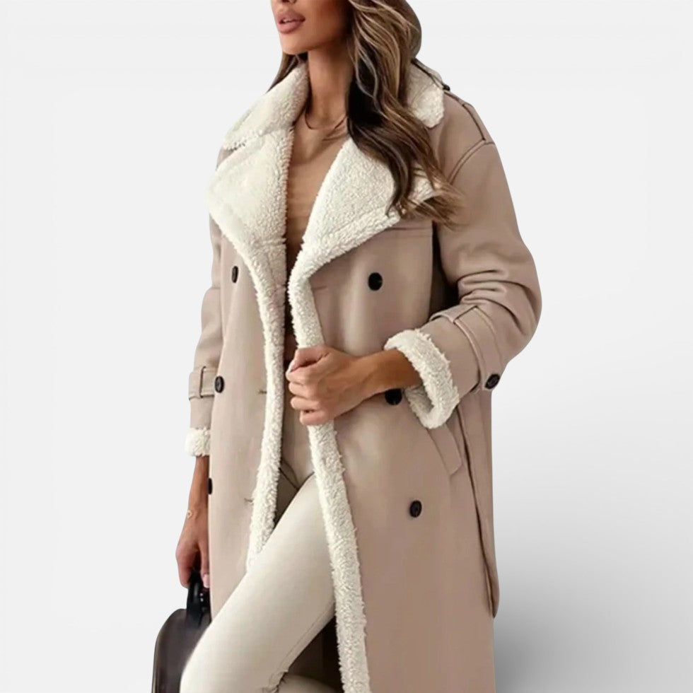 Women's trench coat with teddy lining and long cut