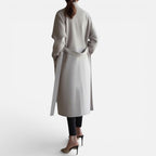 Damen Mantel mit Reverskragen und Knopfleiste