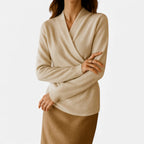 Damen Wickelpullover aus weichem Strick