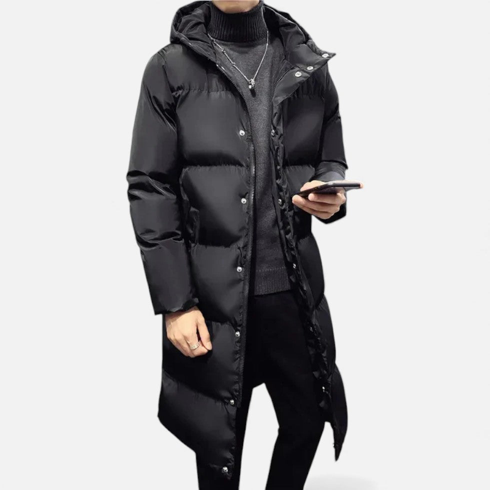 Herren Steppmantel mit Kapuze