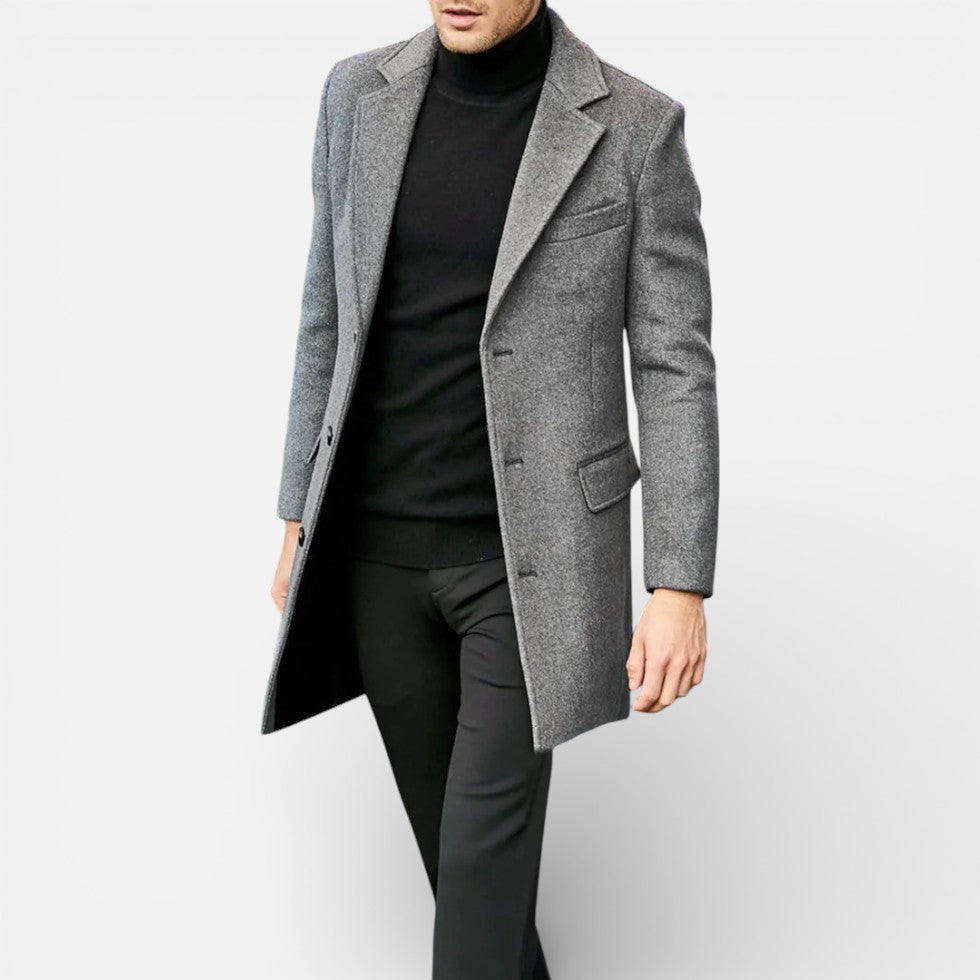 Herren Wollmantel mit klassischem Schnitt und Reverskragen