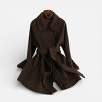 Damen Mantel mit Bindegürtel und klassischem Kragen