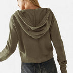 Damen Waffelstrick Kapuzenjacke