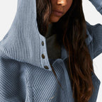 Damen Waffelstrick Kapuzenjacke