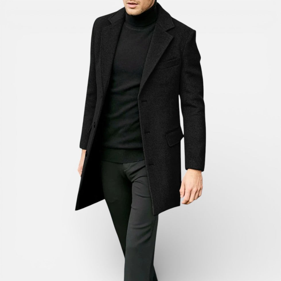 Herren Wollmantel mit klassischem Schnitt und Reverskragen