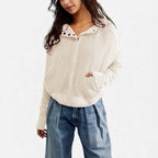 Damen Waffelstrick Kapuzenjacke