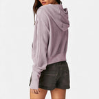 Damen Waffelstrick Kapuzenjacke