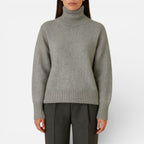 Damen Strickpullover aus Merinowolle mit Rollkragen und lockerem Schnitt