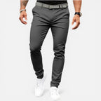 Stofbukser med slim fit og elastisk linning