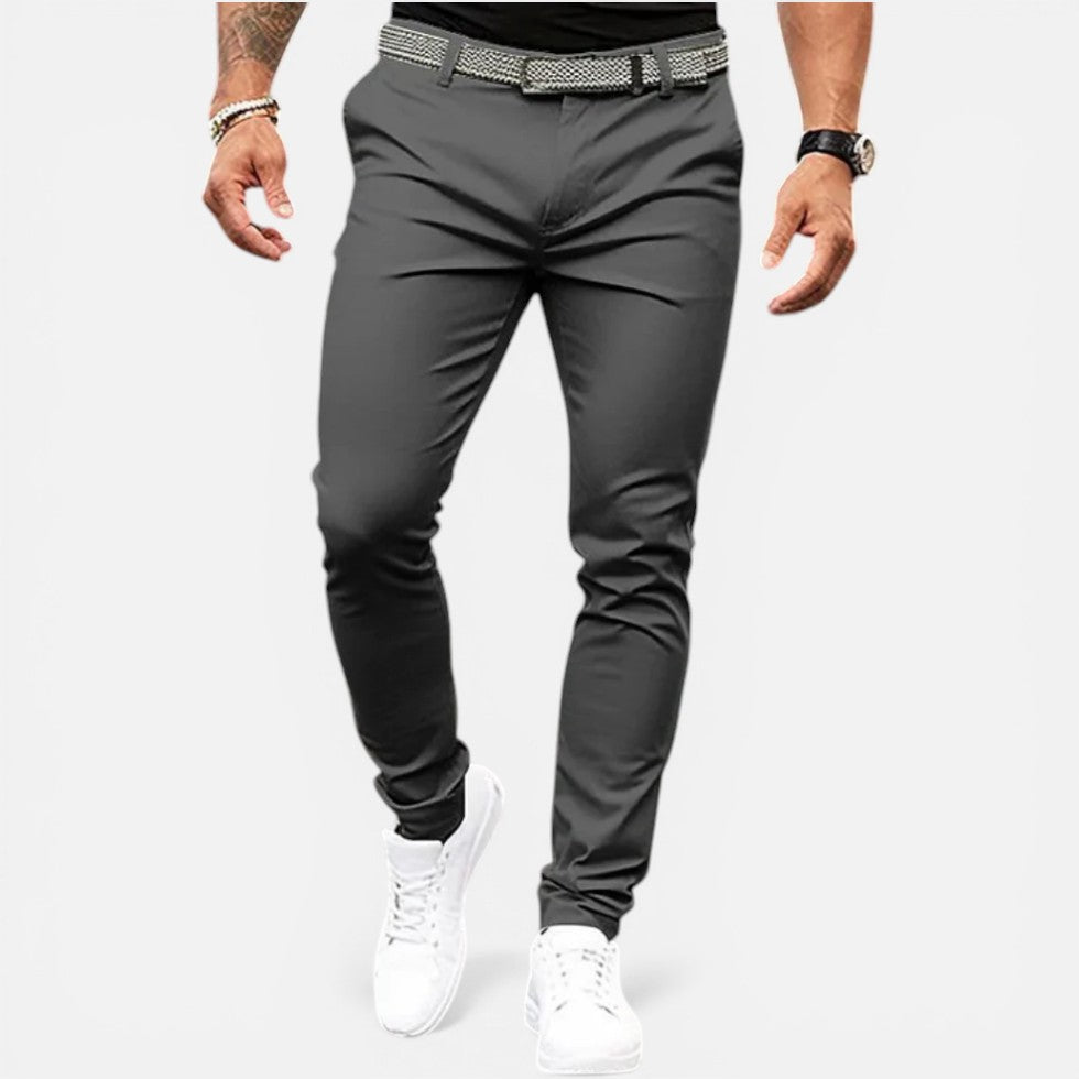 Stofbukser med slim fit og elastisk linning