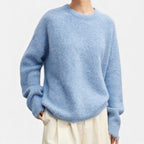 Damen Kaschmir Strickpullover mit weicher Flauschstruktur