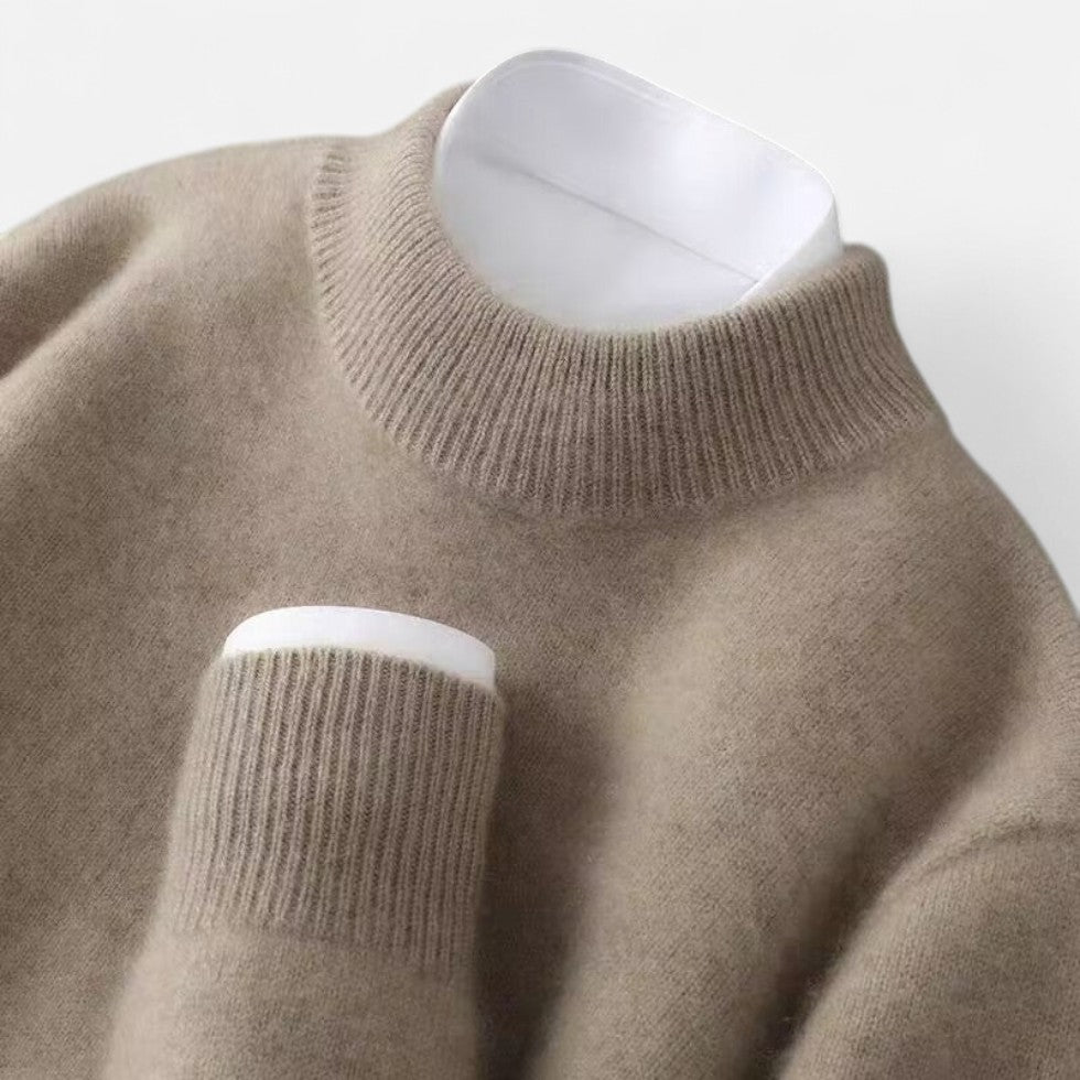 Cashmere wool sweater with crew neck