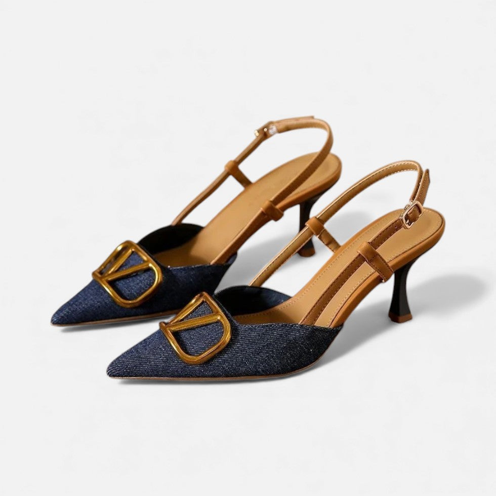 Damen Slingpumps mit zarter Riemchenform