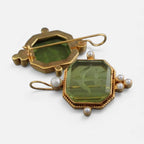 Vintage Ohrringe Damen mit facettiertem Glasstein