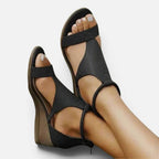 Orthopädische Sandalen Keilabsatz Riemchen Offene Zehen