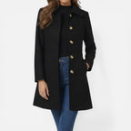 Damen Mantel mit Knopfleiste und tailliertem Schnitt