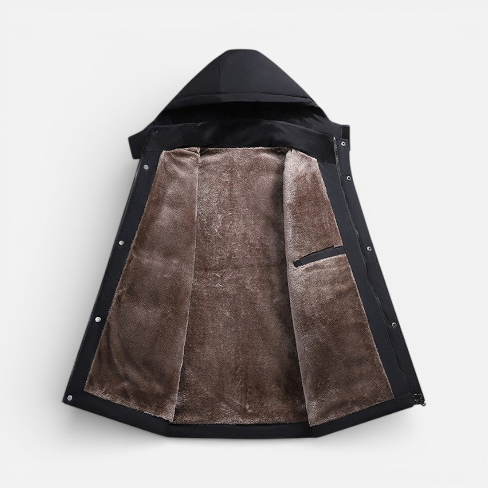 Herren Winterjacke mit Kapuze und warmem Innenfutter