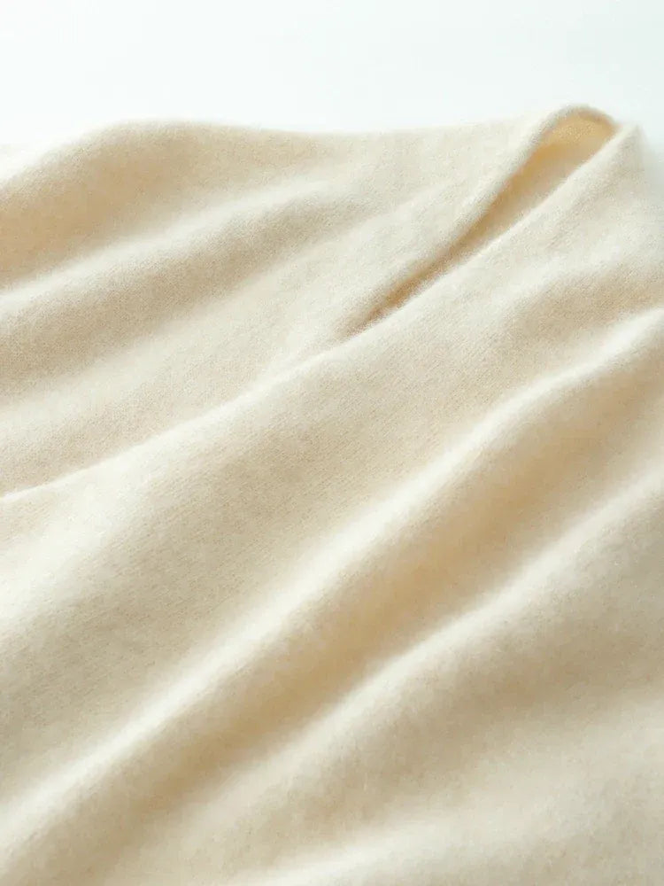 Kaschmir Wickelpullover mit V-Ausschnitt