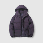 Men's winter parka with hood warm lined jacket made of cotton blend