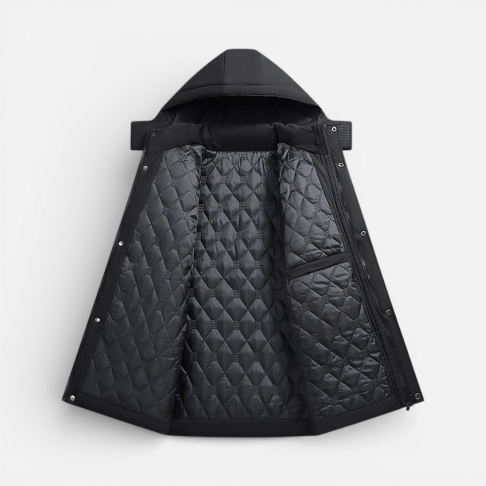 Herren Winterjacke mit Kapuze und warmem Innenfutter