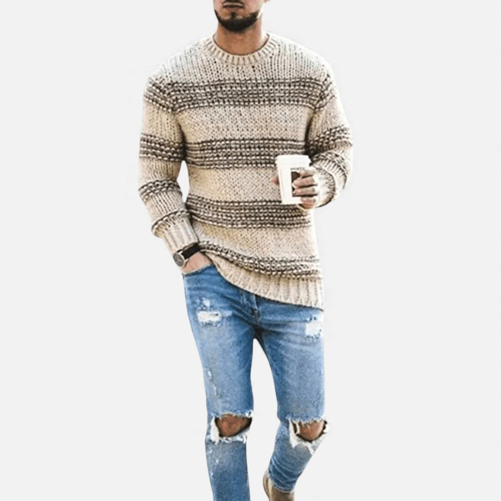 Herren Gestreifter Strickpullover